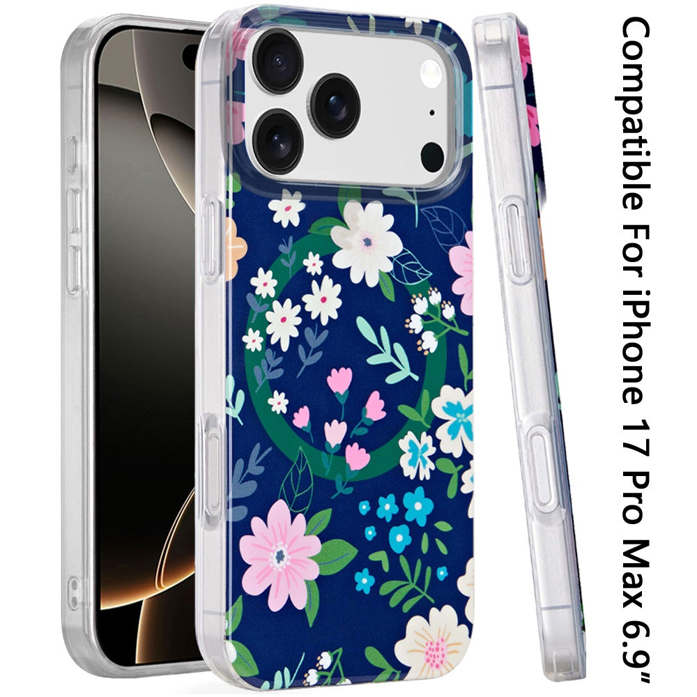Phone Case for Apple iPhone 17 Pro Max (6.9") Stylish Design Shockproof Magnetic Magsafe Compatible TPU IMD Print Rugged Grip Drop Protection Slim Fashion Cover