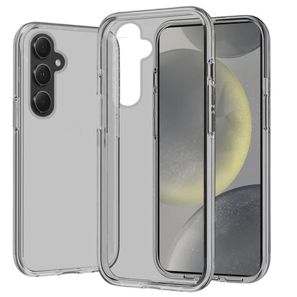 For Samsung Galaxy S24 Transparent Shock Absorption PC + TPU Rubber Gel Thick 3mm Hybrid Silicone Slim Fit Back Case Cover Smoke