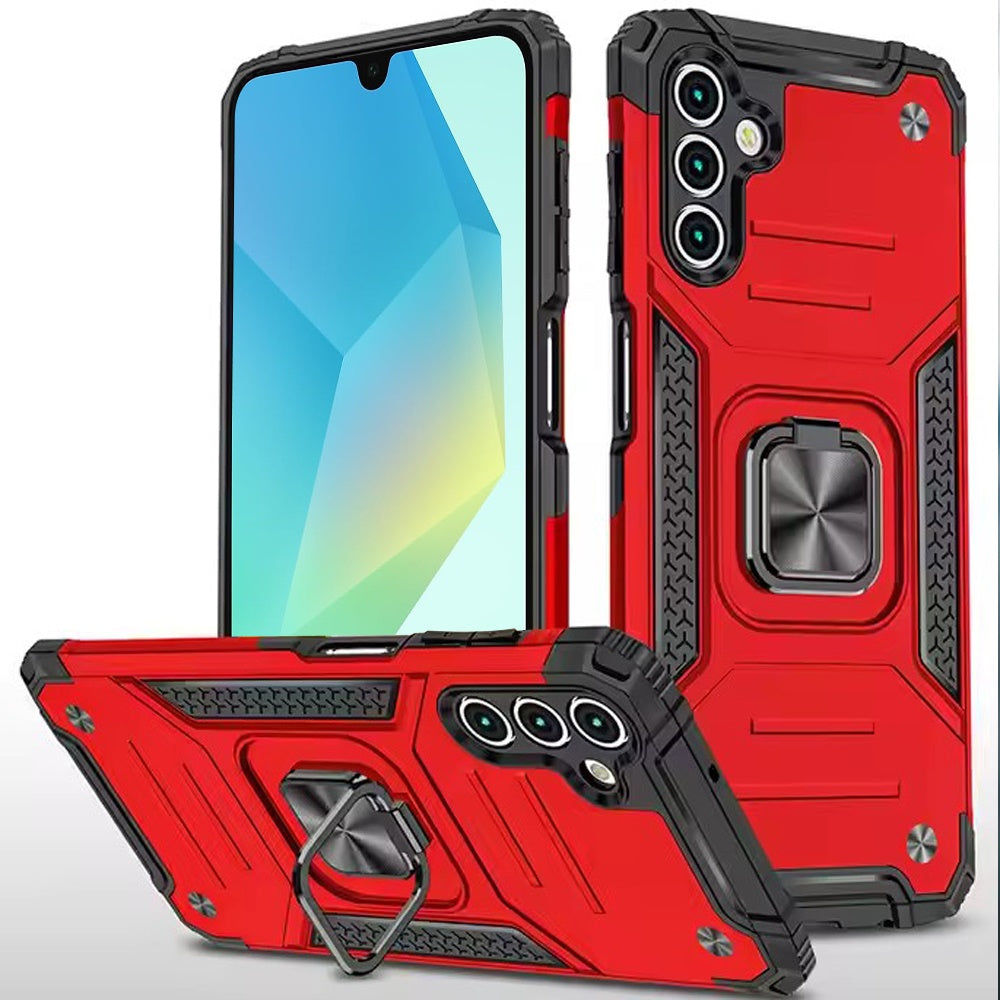 For Samsung Galaxy A16 5G Armor Hybrid with Ring Holder Kickstand Shockproof Heavy-Duty Durable Rugged Dual Layer Case Cover