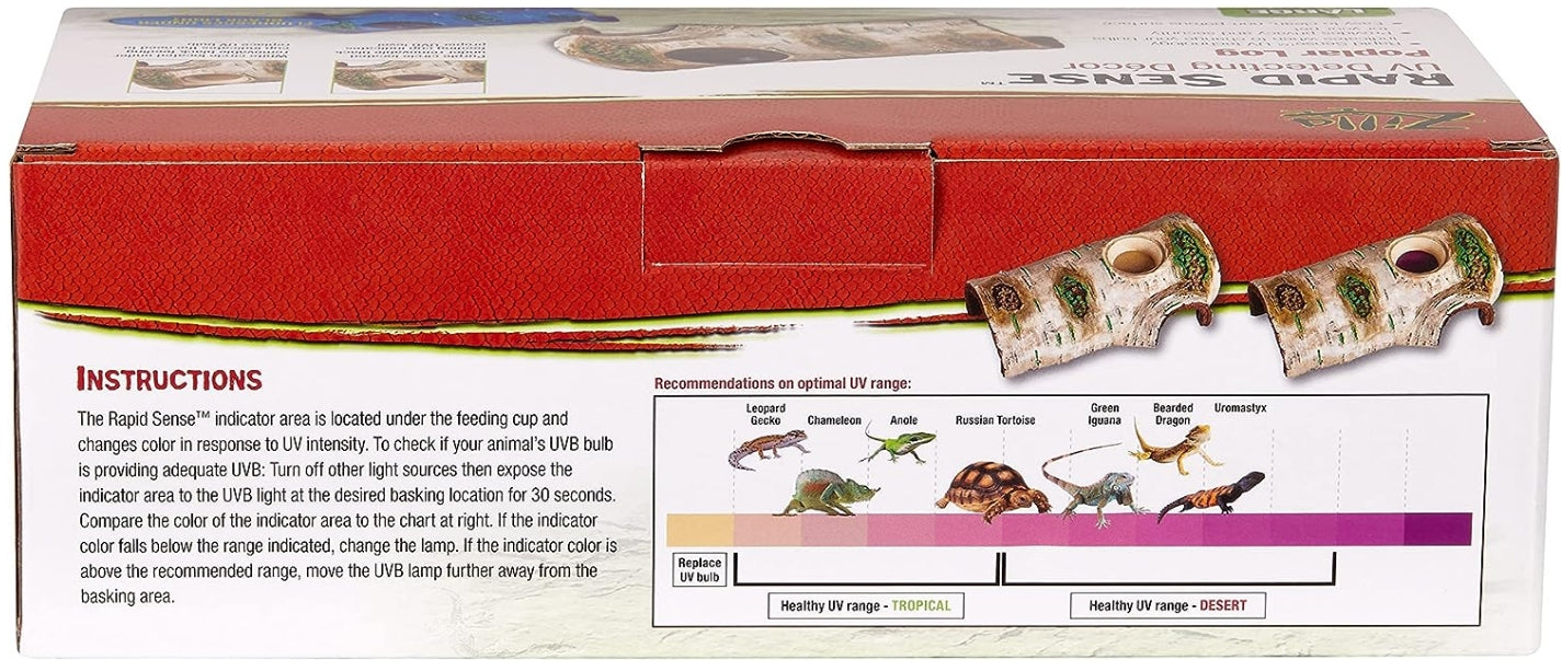 Zilla Rapid Sense Decor Poplar Log [Reptile Supplies] Large - 1 count