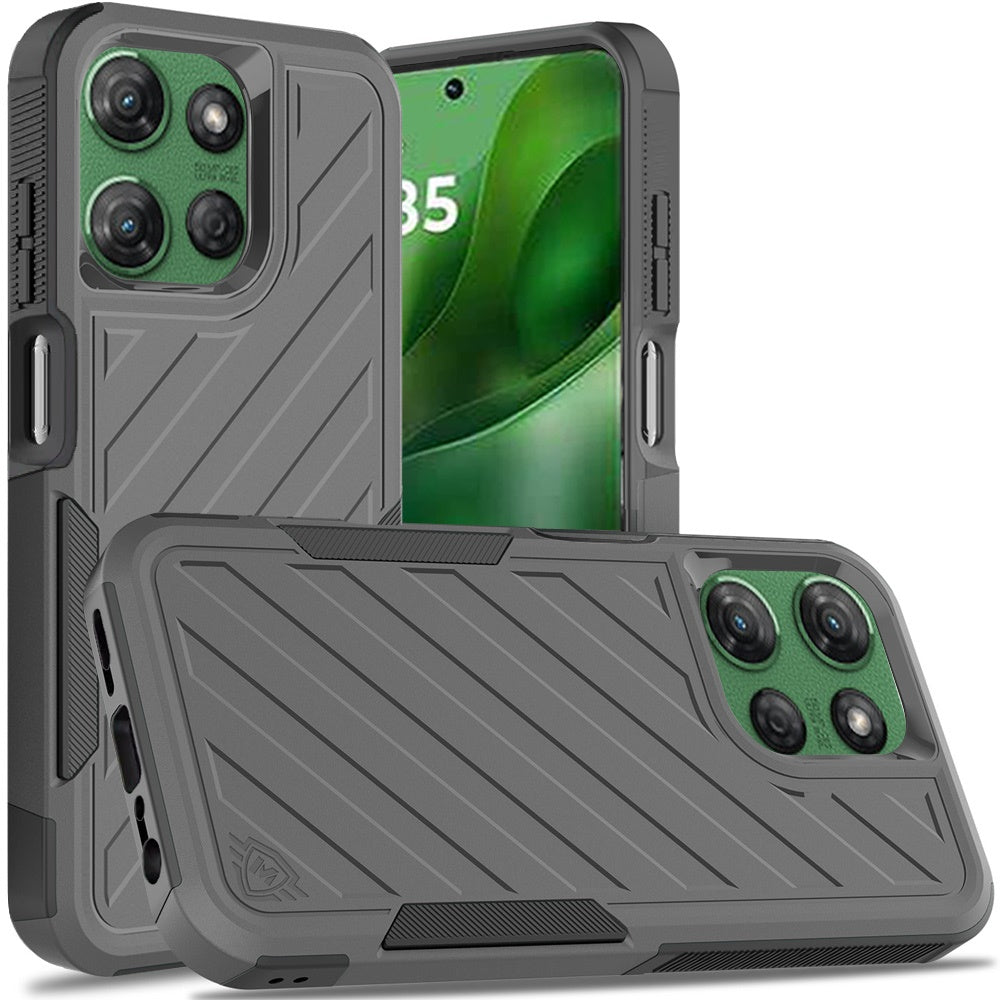 For Motorola Moto G Power 5G 2025 Hybrid lined shockproof dual layer Rugged 2in1 Hard PC & Silicone TPU Non Slip Textured Tough Armor Case Cover
