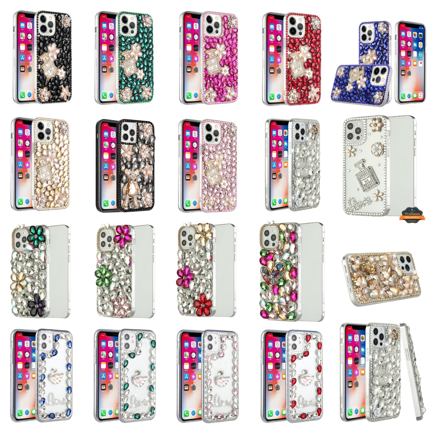 For Motorola Moto G Stylus 5G 2025 Bling Crystal 3D Full Diamonds Luxury Sparkle Rhinestone Hybrid Protective Case Cover