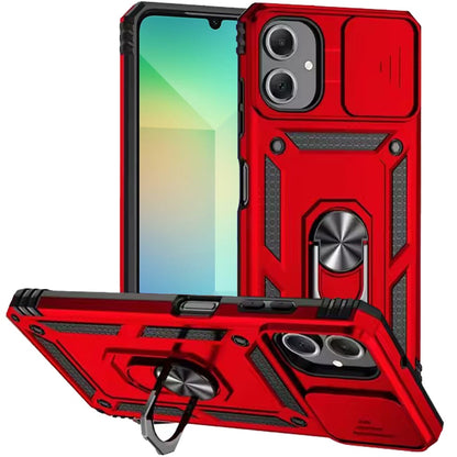 For Samsung Galaxy A06 Hybrid Shockproof Edge Bumper with Stand, Camera Lens Protection & 360° Rotate Ring Kickstand Case Cover