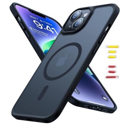 For Apple iPhone 17 Pro Hybrid Strong Magnetic Circle Slim Fit Translucent Matte Back TPU Shockproof Design Case Cover