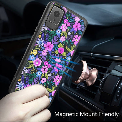 For Samsung Galaxy A36 Fashion Graphic Design Hybrid 2in1 Tough Strong Hard PC TPU Frame, Magnet Mount Friendly, Shockproof Protection Case Cover Mystical Floral Boom