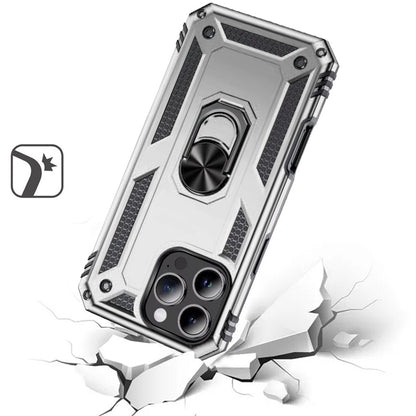 For iPhone 16 Pro Max (6.9") Hybrid Shockproof Durable 360 Degree Rotatable Ring Stand Holder Kickstand Fit Magnetic Car Mount Case Cover