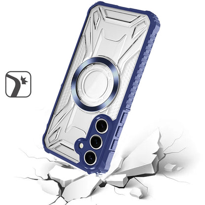 For Samsung Galaxy S25 Ultra Magnetic Circle Transparent Rugged Hybrid MagSafe Compatible Pattern Clear Shockproof Frame Bumper Case Cover