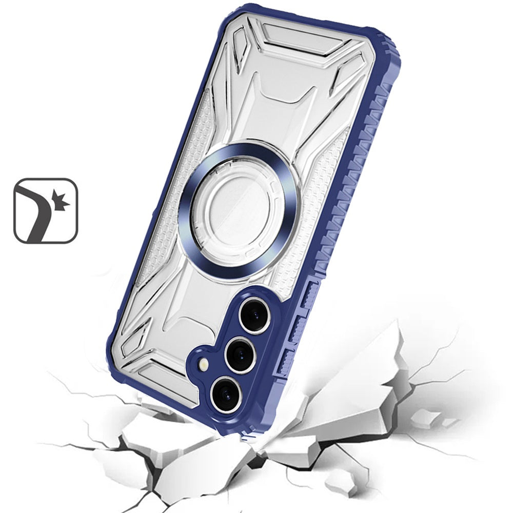 For Samsung Galaxy S25 Plus /S25+ /Galaxy S24+ /S24 Plus Magnetic Circle Transparent Rugged Hybrid MagSafe Compatible Pattern Clear Shockproof Frame Bumper Case Cover