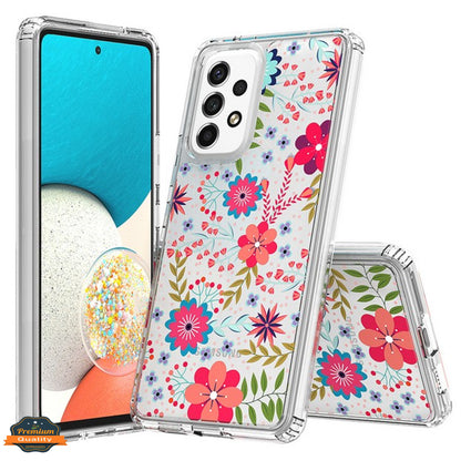 For Samsung Galaxy S25 EDGE Floral Pattern Hybrid Transparent TPU Silicone, Shock Absorption Bumper, Hard Back Slim Case Cover