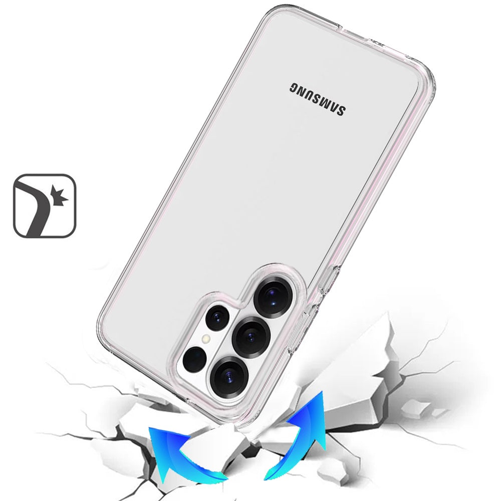 For Samsung Galaxy S26 Ultra Transparent Shock Absorption PC + TPU Rubber Gel Thick 3mm Hybrid Silicone Slim Fit Back Case Cover
