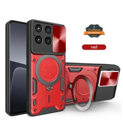 For Motorola Moto G Stylus 5G 2025 Hybrid Shockproof with Magnetic Ring Stand, Compatible with Magsafe & Sliding Camera Lens Protector Case Cover