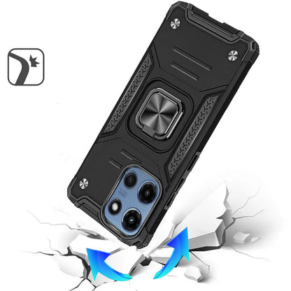 For Motorola Moto G Stylus 5G 2025 Armor Hybrid Magnetic Stand with Ring Holder Kickstand Shockproof Heavy-Duty Durable Rugged TPU Dual Layer Case Cover