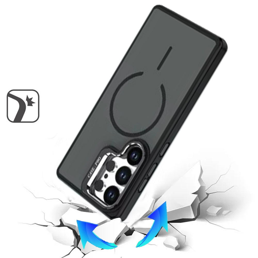 For Samsung Galaxy S26 Ultra Ultra Premium Matte Magnetic Metal Camera Stand Hybrid Drop Protection Shockproof Design Case Cover