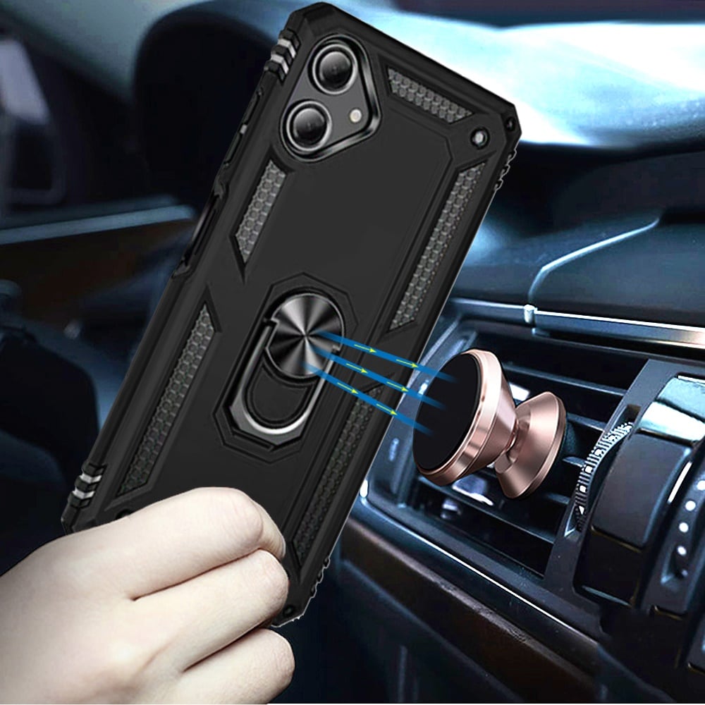 For Samsung Galaxy A07 Hybrid Shockproof Durable 360 Degree Rotatable Ring Stand Holder Kickstand Fit Magnetic Car Mount Case Cover