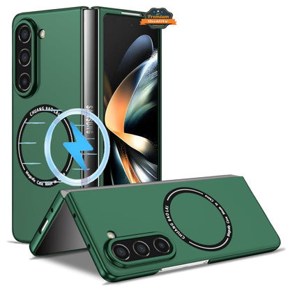 For Samsung Galaxy Z Fold 7 Matte Magnetic Case Supports Fast Wireless Charging, Slim Hybrid TPU Rubber Shockproof Case Cover