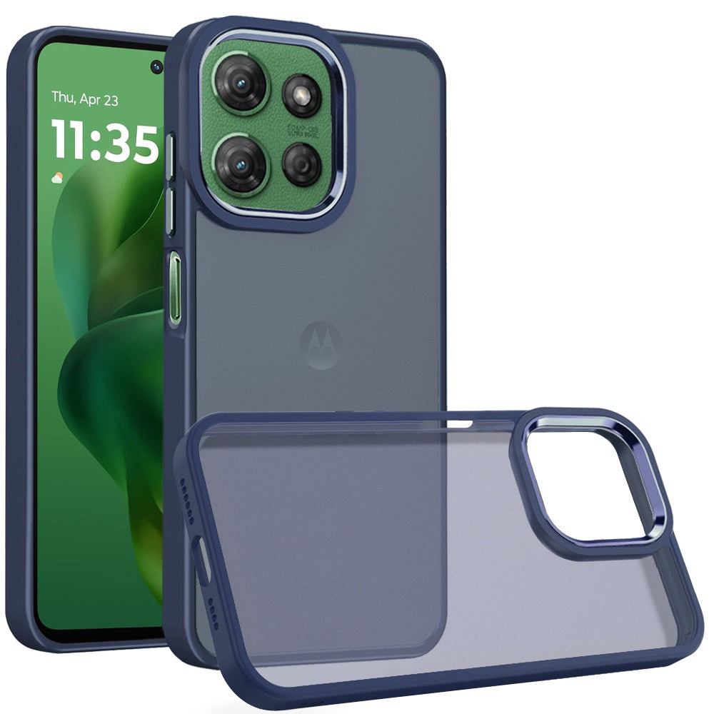 For Motorola Moto G 5G 2025 Slim Fit Thin Hybrid,Frosted Matte Polished Acrylic Hard PC with TPU Rubber Frame Case Cover