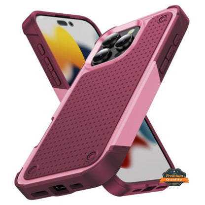 For Apple iPhone 16 Pro (6.3") Shockproof Non-Slip Textured Heavy Duty Rugged TPU Drop Military Protection Tough Bumper Case Cover
