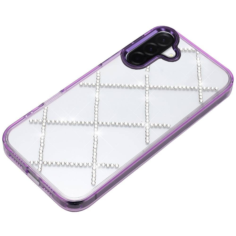 For Samsung Galaxy A37 Gem Glitter Diamond Bling Clear Hybrid TPU Cover, Colorful Shockproof Protective Back, Slim Fit for Women Girls Case Cover