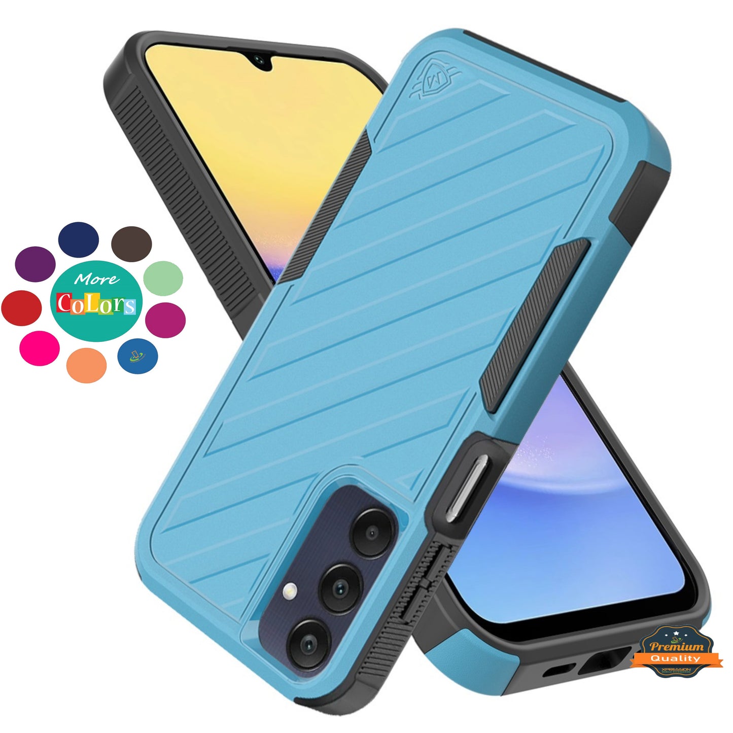 For Samsung Galaxy S25 /S24 Hybrid lined shockproof dual layer Rugged 2in1 Hard PC & Silicone TPU Non Slip Textured Tough Armor Case Cover