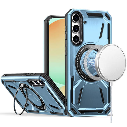 For Samsung Galaxy S24 Fan Edition /Galaxy S24 FE Hybrid Magnetic Ring and 360° Rotational Kickstand with MagSafe Compatible, Military Grade Drop Protection Case Cover