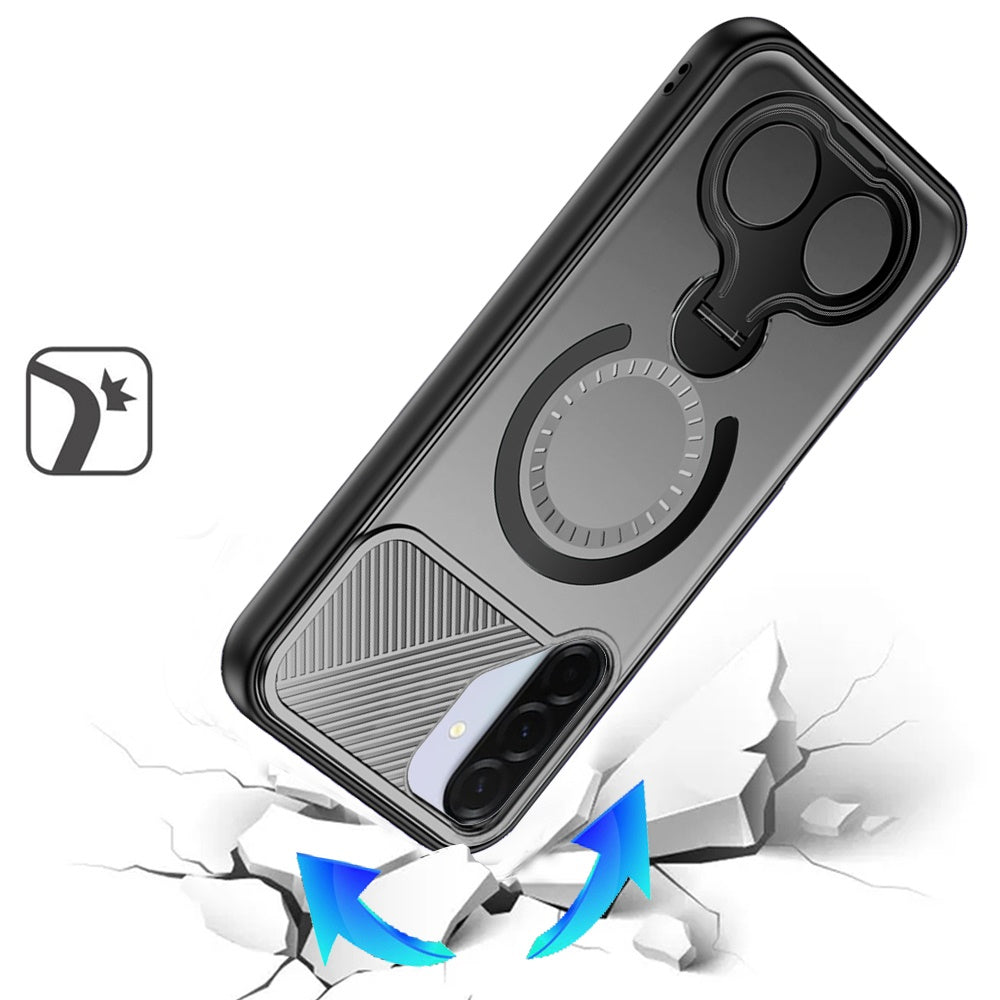 For Samsung Galaxy S26 Hybrid with Invisible 2 Hole Ring Stand Magnetic back Car Mount Friendly Protector Case Cover