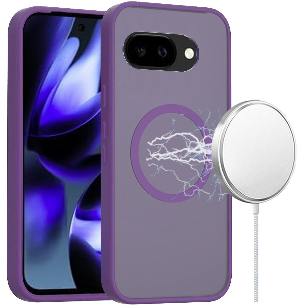 For Google Pixel 9A MagSafe Compatible Case Hybrid Soft TPU Bumper Hard Translucent Matte Back Slim Shockproof Case Cover