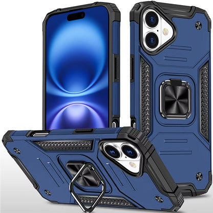 For Apple iPhone 17 Armor Hybrid Magnetic Stand with Ring Holder Kickstand Shockproof Heavy-Duty Durable Rugged TPU Dual Layer Case Cover