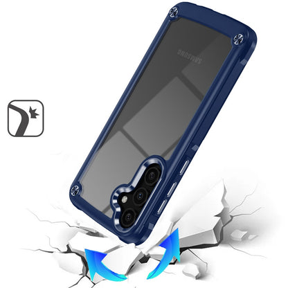 For Samsung Galaxy S25 /S24 Premium Hybrid Transparent Rubber with Metal Buttons & Camera Edges, Hard TPU Frame Corner Bumper Case Cover