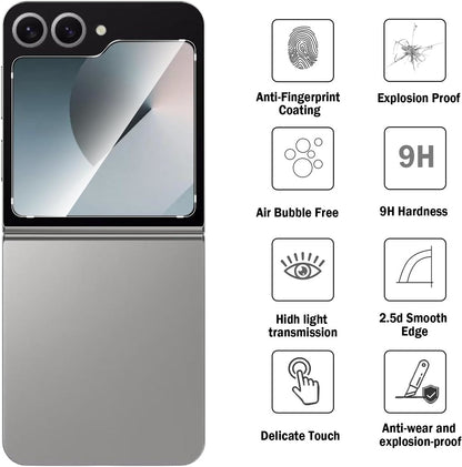 For Samsung Galaxy Z Flip 7 Screen Protector Tempered Glass Premium HD Clear, Case Friendly, 9H Hardness, 3D Touch Accuracy, Anti-Bubble Film Glass Protector Clear
