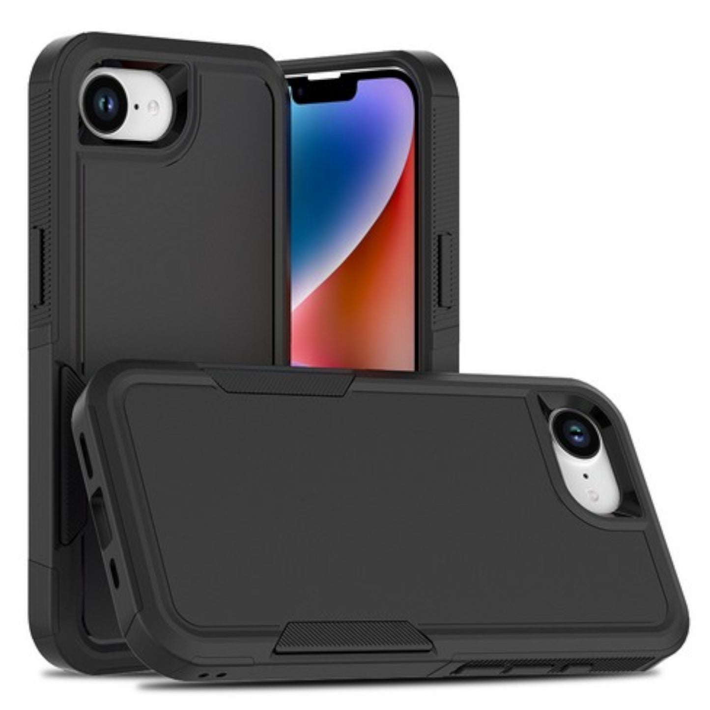 For Samsung Galaxy S26+ / S26 Plus Rugged Heavy-Duty Dual Layer Military-Grade, Rubber TPU Defender, Hybrid Shockproof Case Cover Black