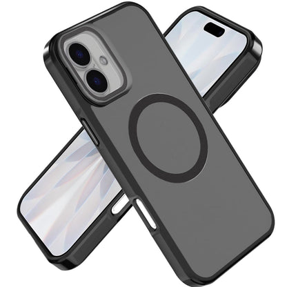 For Apple iPhone 17 (6.3") Tough HQ Hybrid Case with Aluminum Frame Camera Stand, Compatible with MagSafe, Translucent Matte Shockproof Case Cover Cosmic Orange
