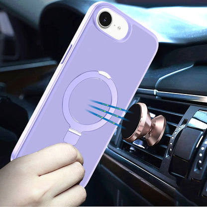 For Apple iPhone 17E /16E Magnetic Circle Back with Ring Stand Full Rotation Matte Hybrid Shockproof Case Cover