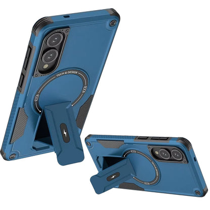 For Samsung Galaxy S25 EDGE Magnetic Invisible Kickstand Holder with Magsafe, Slim Fit Shockproof Hybrid Military Grade Heavy Duty Case Cover