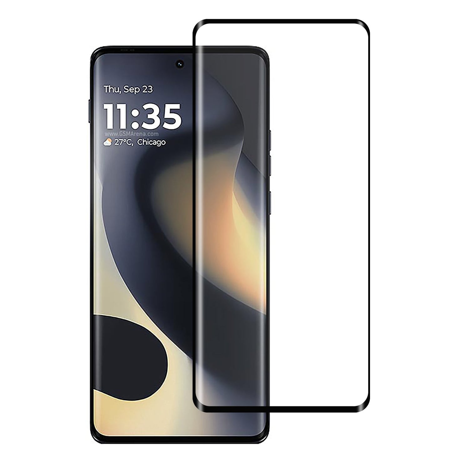 For Motorola Edge 2024 Front Tempered Glass Screen Protector Designed to allow Full functionality Black Edged 9H Glass Full Coverage Protector Black