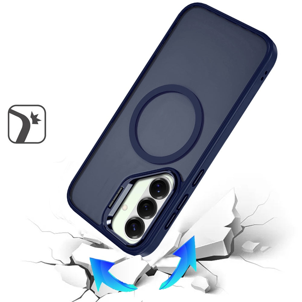 For Samsung Galaxy S26+ / S26 Plus Heavy Duty Metallic Hybrid Tough TPU with Camera Ring Stand, MagSafe Compatible, Rugged Drop Protection Case Cover