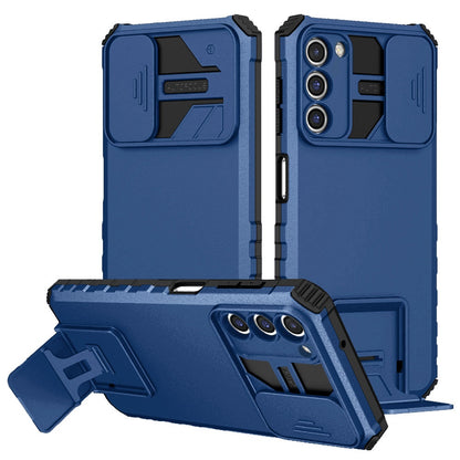 For Samsung Galaxy S22 Hybrid Hard PC & TPU Rubber Shockproof with Kickstand & Covered Camera Protection Case Cover Red
