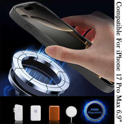 For Apple iPhone 17 Pro Max (6.9") Grip Hand Magnetic Hybrid Case Shockproof Protection Matte Skin Rubber TPU + PC Case Cover