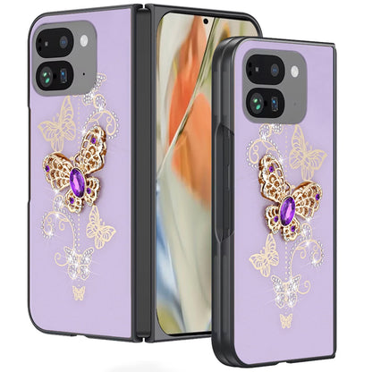 For Google Pixel 10 Pro Fold Diamonds 3D Fashion Bling Sparkly Glitter Ornaments Engraving Hybrid with Ring Stand Case Cover