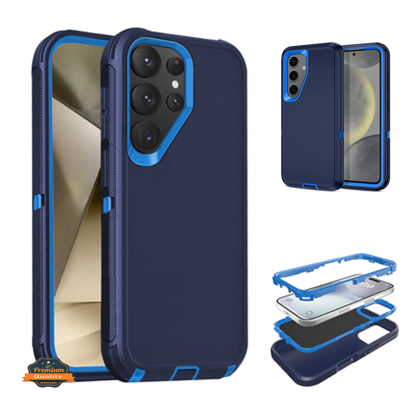 For Samsung Galaxy S25 Ultra Delux Armor Case Shockproof Rugged 3-Layer Protection Hybrid Heavy Duty with Enhanced Durability Case Cover