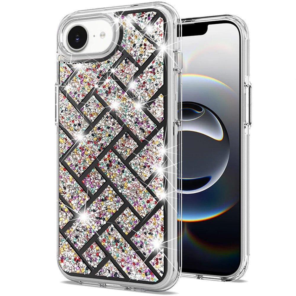 For Apple iPhone 17E /16E Bling Hybrid Shockproof Protective Design Stylish Glitter Finish Durable Grip Protection Case Cover