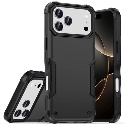 For Apple iPhone 17 Pro Max (6.9") Slim Tough Shockproof Hybrid Heavy Duty 2in1 Dual Layer TPU Bumper Rugged Rubber Defend Armor Case Cover Black