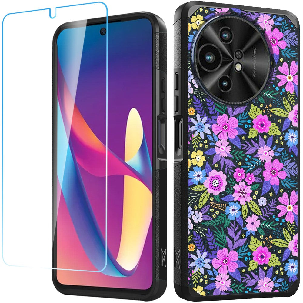 For TCL 50 XL 5G Fashion Graphic Design Pattern Hard PC TPU 2in1 Tough Strong Hybrid Shockproof Frame + Screen Protectror Case Cover -