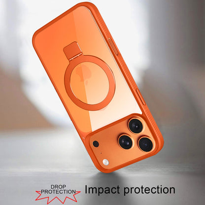 For Apple iPhone 17 Pro Max (6.9") Magnetic Circle Kickstand with MagSafe Compatibility, Matte Skin, Rugged Bumper, and Ring Holder Case Cover Black