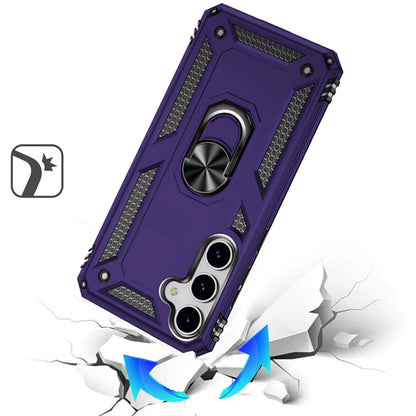 For Samsung Galaxy S25 FE, S25 Fan Edition Hybrid Shockproof Durable 360 Degree Rotatable Ring Stand Holder Kickstand Fit Magnetic Car Mount Case Cover