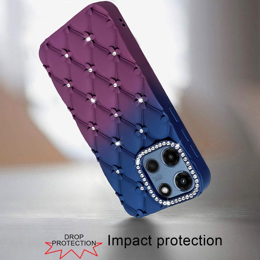Phone Case for Motorola Moto G Play 5G 2026 Floral Glitter Shimmer Bling Hybrid Shockproof Anti Slip Thick TPU Protective Stylish Design Cover