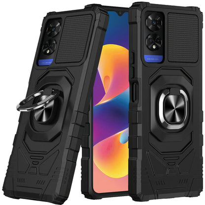 For TCL 50 XE 5G Hybrid Dual Layer with 360° Rotate Magnetic Ring Stand Holder Kickstand TPU Rugged PC Shockproof Case Cover