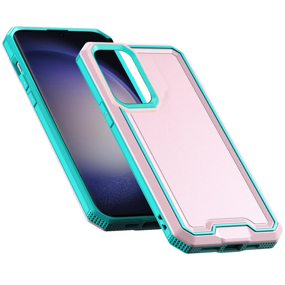 For Motorola Moto G 5G /Moto G 2025 Tough Modern Fused Hybrid Armor Hard PC TPU Rubber Shockproof Drop Protection Impact Case Cover Pink Teal