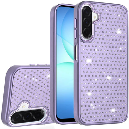 For Samsung Galaxy A17 5G Bling Diamond Metallic, Full Sparkle Chrome Edged Hybrid Protective Shockproof Case Cover
