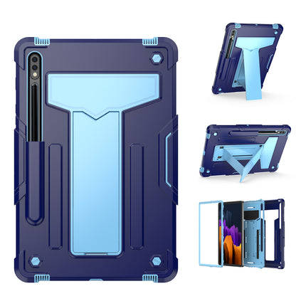 For Tough Hybrid with Vertical 3-in-1 Design, Built-in Kickstand, Shockproof Rugged Full Body with Grip Protection Blue Tablet Case Cover