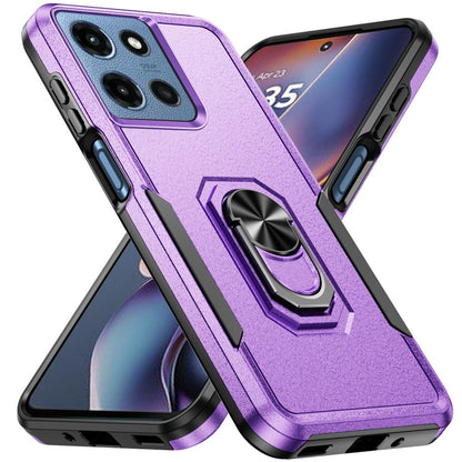 For Samsung Galaxy A16 5G Hybrid Rugged Tough 2in1 Drop-Proof Protection Military Grade Armor with Metal Ring Stand Case Cover